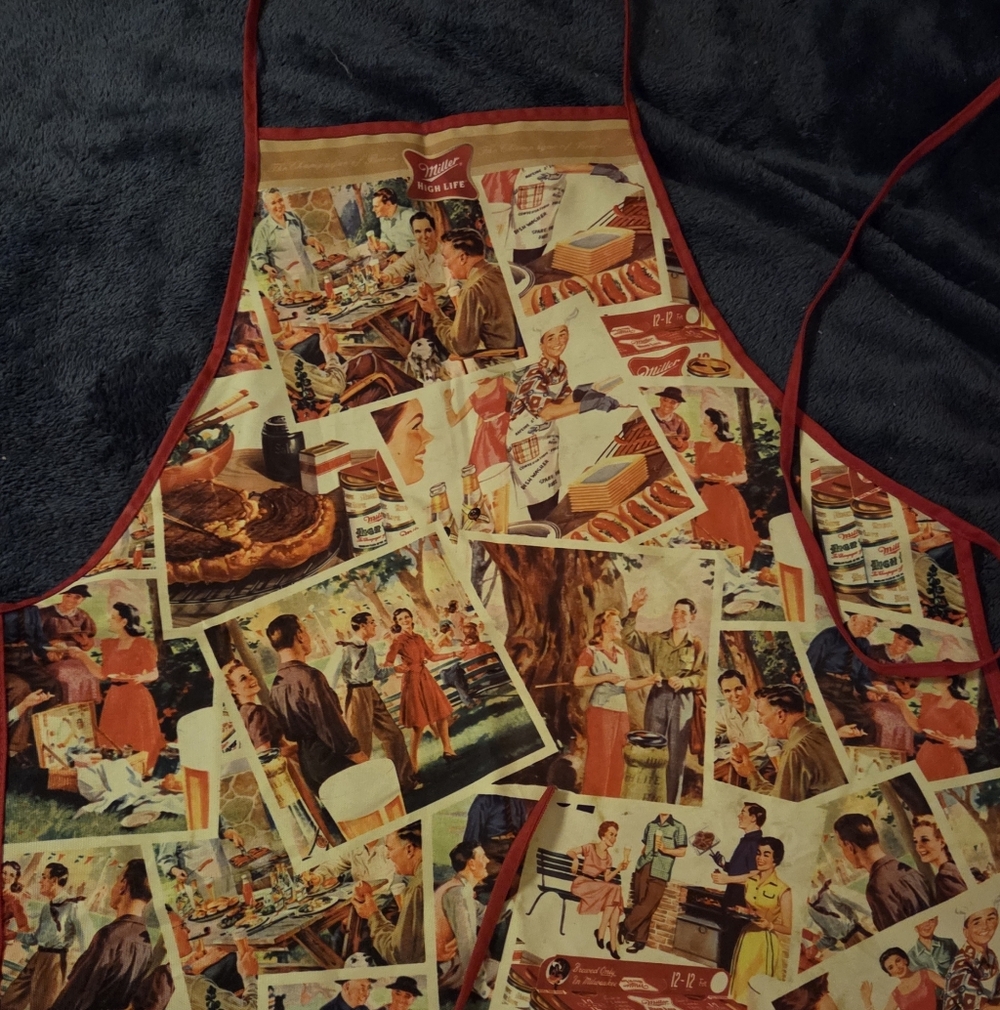 Grill Master Energy | Miller High Life Retro Beer Advertising Apron BBQ Ready